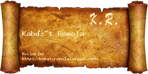 Kabát Romola névjegykártya